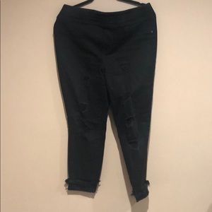 Black Old Navy Mid-Rise Skinny Ripped Jeans